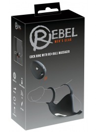 Черная вибронасадка для эрекции и стимуляции мошонки Cock ring with RC ball massager - Orion - в Реутове купить с доставкой