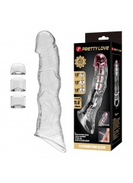 Прозрачный фаллоудлинитель с 3 вставками - 28 см. - Baile - в Реутове купить с доставкой