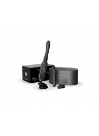 Черная секс-машина с функцией нагрева, насадками и присоской Sesh - Zalo - купить с доставкой в Реутове