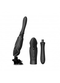 Черная секс-машина с функцией нагрева, насадками и присоской Sesh - Zalo - купить с доставкой в Реутове