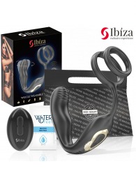 Черная анальная пробка с вращением и эрекционными кольцами - Ibiza - в Реутове купить с доставкой