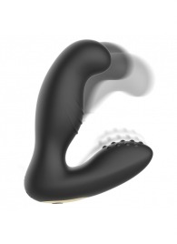 Черный вибромассажер простаты с ротацией и пультом ДУ - Ibiza - в Реутове купить с доставкой