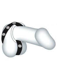 Подхват для мошонки с 3 съемными эрекционными кольцами Leder-Riemen - Orion - в Реутове купить с доставкой