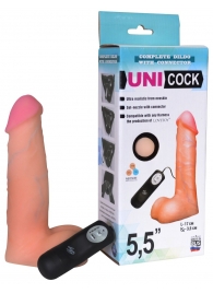 Фаллическая насадка Харнесс UNICOCK 5,5  с вибрацией - 17 см. - LOVETOY (А-Полимер) - купить с доставкой в Реутове