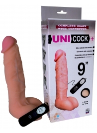 Фаллическая насадка Харнесс UNICOCK 9  с вибрацией - 24 см. - LOVETOY (А-Полимер) - купить с доставкой в Реутове