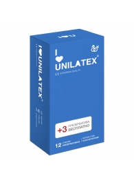 Классические презервативы Unilatex Natural Plain - 12 шт. + 3 шт. в подарок - Unilatex - купить с доставкой в Реутове