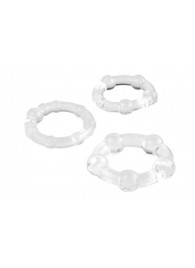 Набор из 3 прозрачных эрекционных колец с разным рельефом - A-toys - в Реутове купить с доставкой