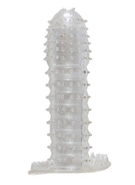 Гелевая прозрачная насадка c шипами - 12 см. - Toyfa Basic - в Реутове купить с доставкой
