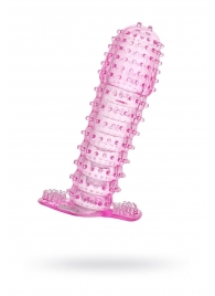 Гелевая розовая насадка с шипами - 12 см. - Toyfa Basic - в Реутове купить с доставкой