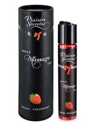 Массажное масло с ароматом клубники Huile de Massage Gourmande Fraise des Bois - 59 мл. - Plaisir Secret - купить с доставкой в Реутове