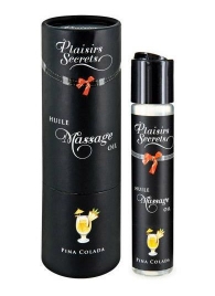 Массажное масло с ароматом пина колады Huile de Massage Gourmande Pina Colada - 59 мл. - Plaisir Secret - купить с доставкой в Реутове