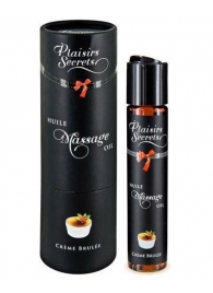 Массажное масло с ароматом крем брюле Huile de Massage Gourmande Creme Brulée - 59 мл. - Plaisir Secret - купить с доставкой в Реутове