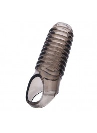 Дымчатая насадка с рёбрышками и подхватом мошонки ToyFa XLover - 12,5 см. - ToyFa - в Реутове купить с доставкой