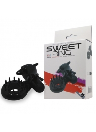 Чёрное эрекционное виброкольцо Sweet Ring с дельфинчиком - Baile - в Реутове купить с доставкой
