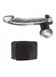 Чёрная утяжка на мошонку 1  Velcro Ball Stretcher - BlueLine - купить с доставкой в Реутове