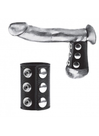 Утяжка на пенис на кнопочках 100% PVC STRAP WITH METAL SNAP - BlueLine - купить с доставкой в Реутове