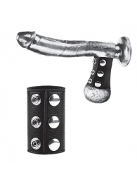 Чёрная утяжка на кнопках 100% PVC STRAP WITH METAL SNAP - BlueLine - купить с доставкой в Реутове