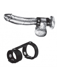 Утяжка на пенис с клёпками Duo Snap Cock And Ball Ring - BlueLine - купить с доставкой в Реутове
