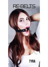 Чёрный кожаный чокер-кляп Tyra Black - Rebelts - купить с доставкой в Реутове