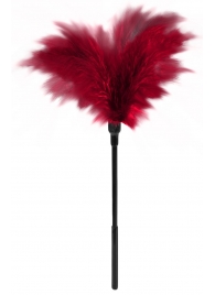 Пластиковая метелочка с красными пёрышками Small Feather Tickler - 32 см. - Blush Novelties - купить с доставкой в Реутове