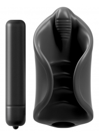 Чёрный мастурбатор Vibrating Silicone Stimulator с вибрацией - Pipedream - в Реутове купить с доставкой