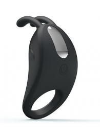 Чёрное эрекционное кольцо с вибрацией Rabbit Vibrator - Baile - в Реутове купить с доставкой