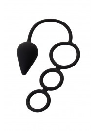 Тройное эрекционное кольцо с анальным хвостом Drop M-size - Erotist Adult Toys - в Реутове купить с доставкой