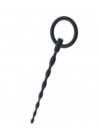 Чёрный уретральный плаг с кольцом - ToyFa - купить с доставкой в Реутове