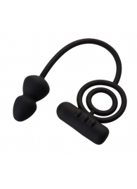 Чёрное эрекционное кольцо с вибропулькой и анальным хвостом - Erotist Adult Toys - в Реутове купить с доставкой