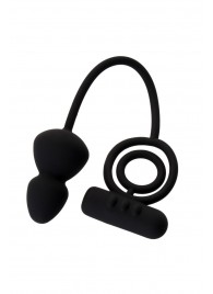 Чёрное эрекционное кольцо с вибростимулятором и анальным хвостом - Erotist Adult Toys - в Реутове купить с доставкой