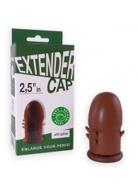 Коричневый латексный удлинитель пениса 2.5 in с шипиками - Sitabella - в Реутове купить с доставкой