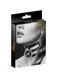 Чёрный тройной чокер с большим кольцом - Bijoux Pour Toi - купить с доставкой в Реутове