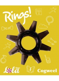 Чёрное эрекционное кольцо Rings Cogweel - Lola Games - в Реутове купить с доставкой