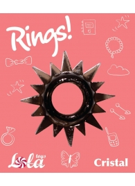 Чёрное эрекционное кольцо Rings Cristal - Lola Games - в Реутове купить с доставкой