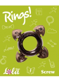 Чёрное эрекционное кольцо Rings Screw - Lola Games - в Реутове купить с доставкой