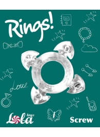 Прозрачное эрекционное кольцо Rings Screw - Lola Games - в Реутове купить с доставкой