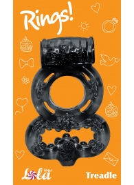 Чёрное эрекционное кольцо Rings Treadle с подхватом - Lola Games - в Реутове купить с доставкой