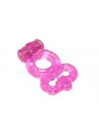 Розовое эрекционное кольцо Rings Treadle с подхватом - Lola Games - в Реутове купить с доставкой