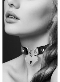 Черный чокер с замком в форме сердца - Bijoux Pour Toi - купить с доставкой в Реутове