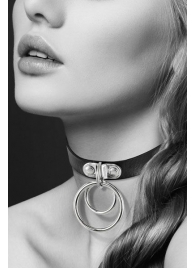 Черный чокер с двумя кольцами - Bijoux Pour Toi - купить с доставкой в Реутове