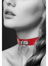 Красный узенький чокер с кольцом - Bijoux Pour Toi - купить с доставкой в Реутове