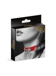 Красный узенький чокер с кольцом - Bijoux Pour Toi - купить с доставкой в Реутове