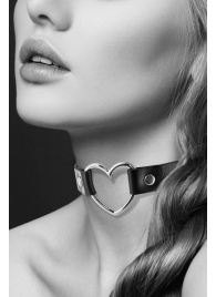 Чёрный чокер с кольцом в форме сердца - Bijoux Pour Toi - купить с доставкой в Реутове
