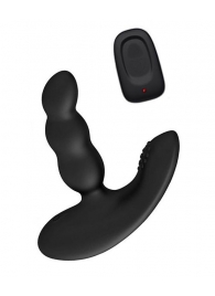 Черный силиконовый стимулятор простаты Levett Nitoc с пультом ДУ - Levett - в Реутове купить с доставкой