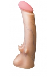 Телесная насадка REAL Standard с усиками на основании - 19 см. - LOVETOY (А-Полимер) - купить с доставкой в Реутове
