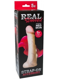 Реалистичная насадка с мошонкой REAL Standard - 18 см. - LOVETOY (А-Полимер) - купить с доставкой в Реутове