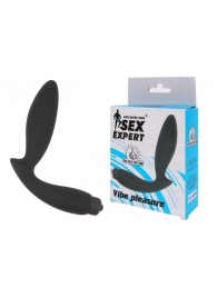 Чёрный вибростимулятор простаты Sex Expert Vibe Pleasure - Sex Expert - в Реутове купить с доставкой