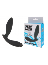 Чёрный вибростимулятор простаты Sex Expert Vibe Pleasure - Sex Expert - в Реутове купить с доставкой