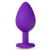 Фиолетовая анальная пробка Bling Plug Large с золотистым стразом - 9,5 см. - Blush Novelties - купить с доставкой в Реутове