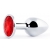 Серебристая анальная пробка с красным стразом - 7,2 см. - Anal Jewelry Plug - купить с доставкой в Реутове